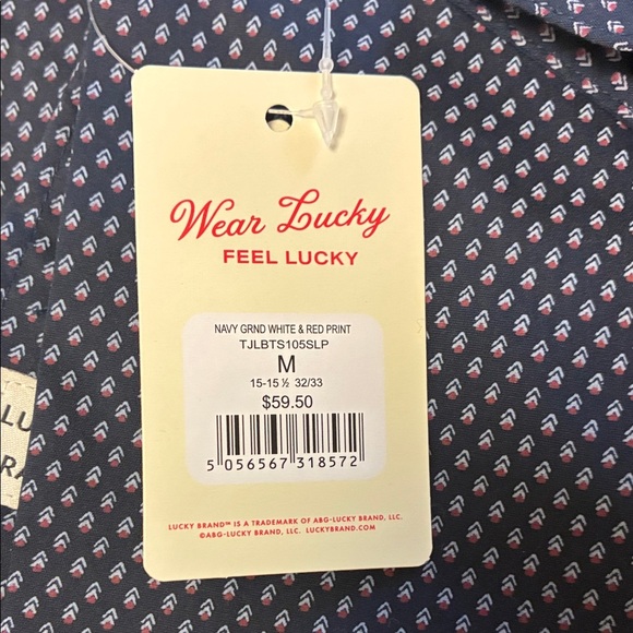 Lucky Brand Men's Navy Patterned Button-Down Shirt - Picture 2 of 11
